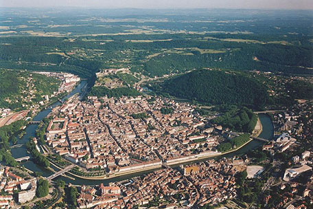 Vue aérienne de Besançon